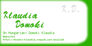 klaudia domoki business card